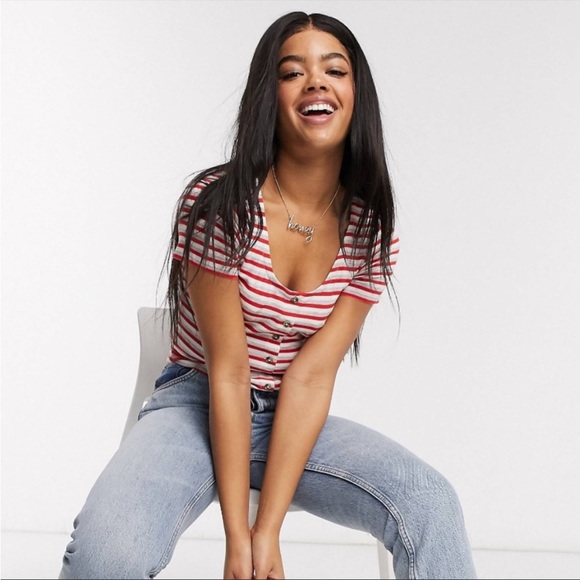 Brave Soul ASOS Striped Top - Picture 1 of 4
